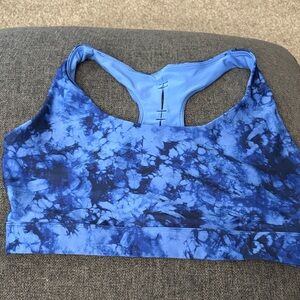 Vibrant Blue Tie-Dye Sports Bra